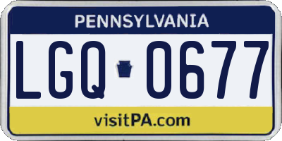 PA license plate LGQ0677