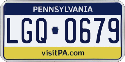PA license plate LGQ0679