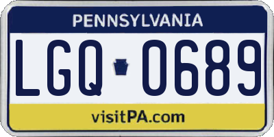 PA license plate LGQ0689