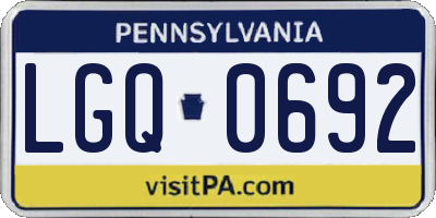 PA license plate LGQ0692