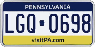 PA license plate LGQ0698