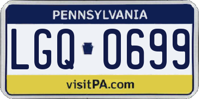 PA license plate LGQ0699