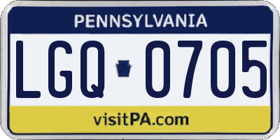 PA license plate LGQ0705