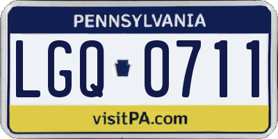 PA license plate LGQ0711