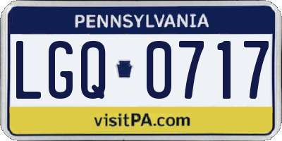 PA license plate LGQ0717