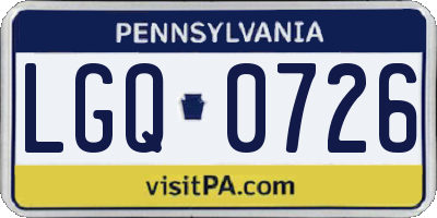 PA license plate LGQ0726