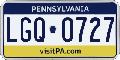 PA license plate LGQ0727