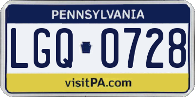 PA license plate LGQ0728