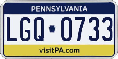 PA license plate LGQ0733