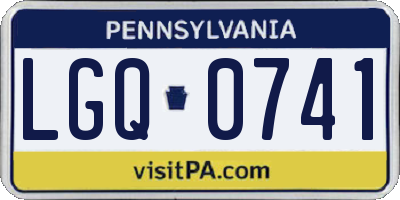 PA license plate LGQ0741