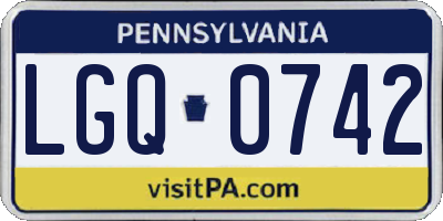 PA license plate LGQ0742