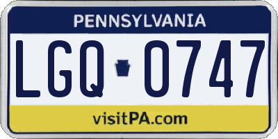 PA license plate LGQ0747
