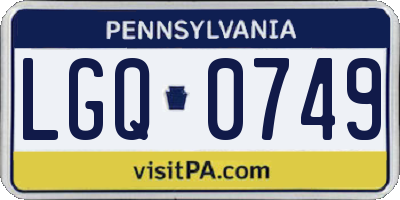 PA license plate LGQ0749