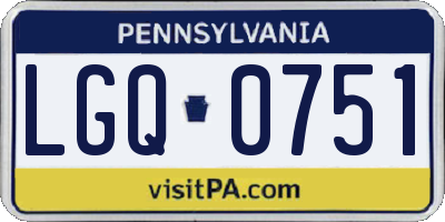 PA license plate LGQ0751