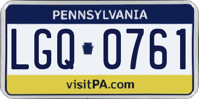 PA license plate LGQ0761
