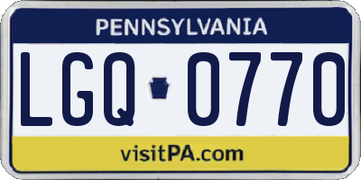 PA license plate LGQ0770