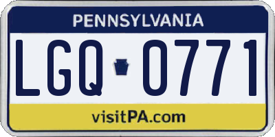 PA license plate LGQ0771