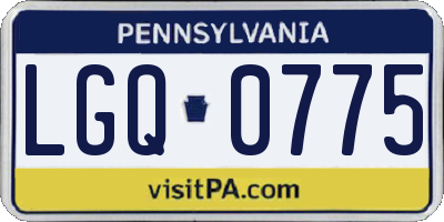 PA license plate LGQ0775