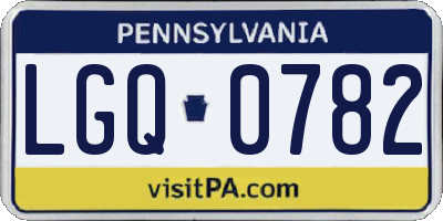 PA license plate LGQ0782