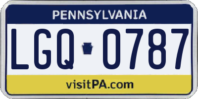 PA license plate LGQ0787