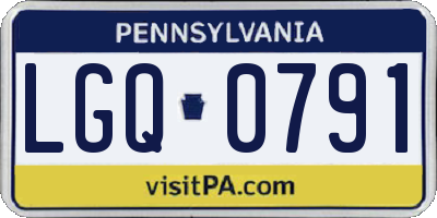 PA license plate LGQ0791