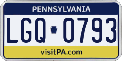 PA license plate LGQ0793