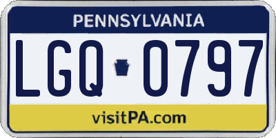 PA license plate LGQ0797
