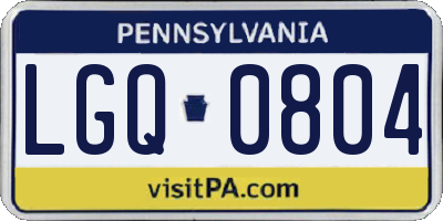 PA license plate LGQ0804