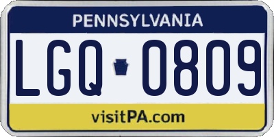 PA license plate LGQ0809