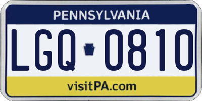PA license plate LGQ0810