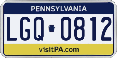 PA license plate LGQ0812