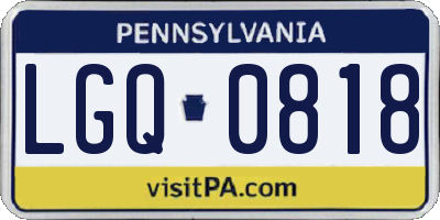 PA license plate LGQ0818