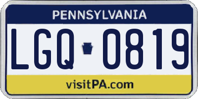 PA license plate LGQ0819