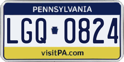 PA license plate LGQ0824