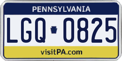 PA license plate LGQ0825