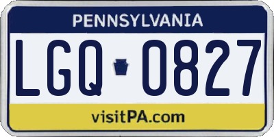 PA license plate LGQ0827