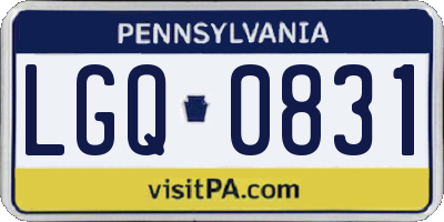PA license plate LGQ0831