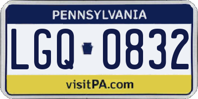 PA license plate LGQ0832