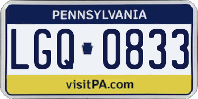 PA license plate LGQ0833