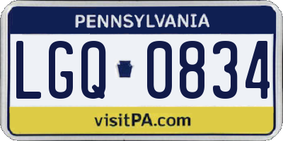PA license plate LGQ0834