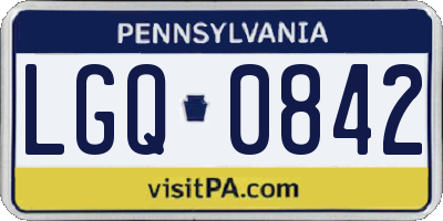 PA license plate LGQ0842