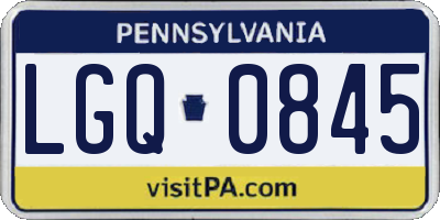 PA license plate LGQ0845