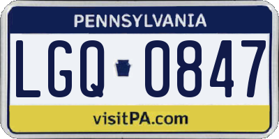 PA license plate LGQ0847