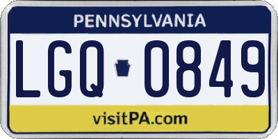 PA license plate LGQ0849