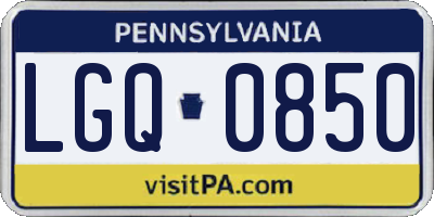 PA license plate LGQ0850