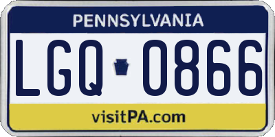 PA license plate LGQ0866