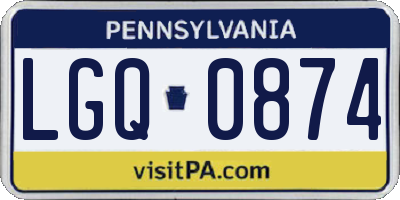 PA license plate LGQ0874