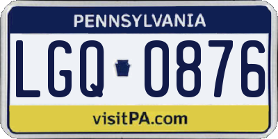 PA license plate LGQ0876