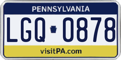 PA license plate LGQ0878