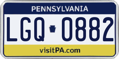 PA license plate LGQ0882